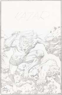 Jack Kirby Ka-Zar #12 Cover Pencils Original Art (Marvel, 1975).