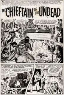 Vic Donahue Chamber of Chills #21 Complete 7-Page Story "The Chieftain of the Undead" Original Art (Harvey, 1951).