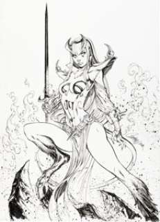 J. Scott Campbell New Mutants: Dead Souls #1 Magik Variant Cover Original Art (Marvel, 2018).