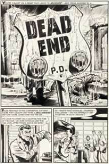 Howard Nostrand Witches Tales #21 Complete 5-Page Story "Dead End" Original Art (Harvey, 1953). (Total: 5 Original Art)