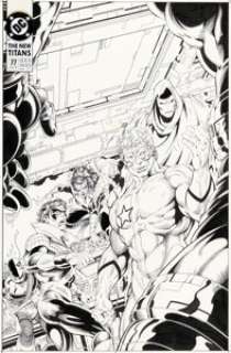 Tom Grummett and Al Vey The New Titans #77 Cover Original Art (DC, 1991). (Total: 2 Original Art)