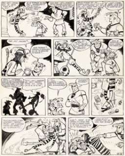 Albert Uderzo Belloy, L‘homme Qui Avait Peur...De Son Ombre #4 Story Page B.118 Original Art (Pistolin, 1958).