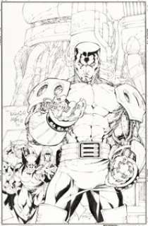 Salvador Larroca and Danny Miki The Uncanny X-Men #390 Death of Colossus Cover Original Art (Marvel, 2001).