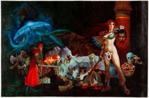 Sanjulian (Manuel Perez Clemente) 1994 #14 Ghita of Alizarr Wraparound Cover Painting Original Art (Warren, 1980).