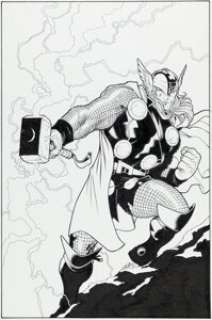 Ed McGuinness and Dexter Vines Thor #3 Variant Cover Original Art (Marvel, 2007).