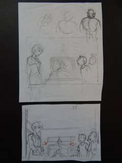 Studio Vandersteen | Dirk Stallaert - Suske en Wiske - 2x vel met schetsen - De Tragische Tante - Page volante - (2013) | Catawiki