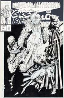 Joe Madureira and Hector Collazo Marvel Comics Presents #121 Ghost Rider / Cloak and Dagger Cover Original Art (Marvel, 1993).
