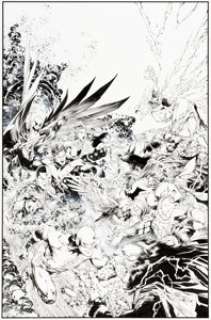 Danny Miki [Ivan Reis printed blue lines] Titans: Beast World #6 Cover Original Art (DC, 2024).