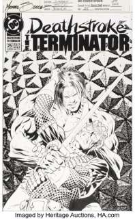 Mike Zeck Deathstroke, the Terminator #25 Cover Original Art (DC, 1993).