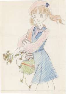 Yasuko Sakata Hand-Drawn Color Illustration "Hana to Yume No. 7 cover page sketch" | Mandarake (Big Web)