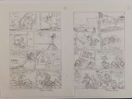 Patrick Block, Shelly Block | Donald Duck AR 225 - "Queen of the Ant Farm" - 2 fine Preliminaries by Pat Block - page 5 + 6 - (1997) | Catawiki