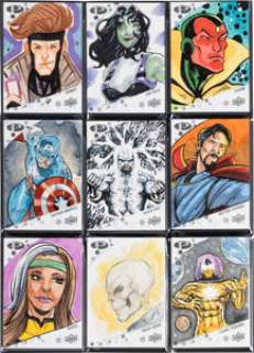 2023 Upper Deck Marvel Premier - Group of 9 Original 1/1 Sketch Cards | Heritage