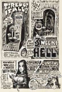 Dave Sheridan Skull Comics #2 Inside Back Cover Illustration Original Art (Last Gasp, 1970).