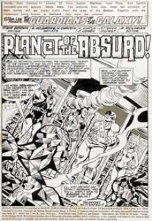 Howard Chaykin and Al Milgrom Marvel Presents #5 Guardians of the Galaxy Splash Page 1 Original Art (Marvel, 1976).