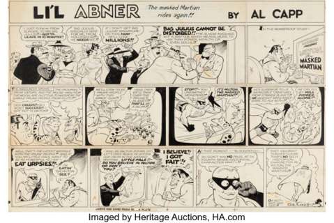 Frank Frazetta (attributed) and Al Capp Li’l Abner Sunday Comic Strip Original Art dated 11-27-55 (United Feature Syndicate, 1955). | Heritage