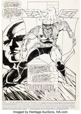 Rob Liefeld, Jim Valentino, and Scott Williams What If? #7 Wolverine Splash Page 1 Original Art (Marvel, 1989).