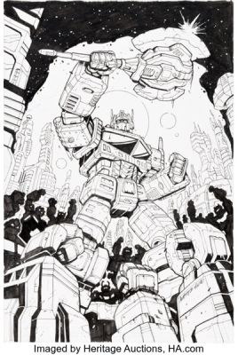 Marcelo Matere Transformers #29 Optimus Prime Variant Cover Original Art (IDW, 2021).