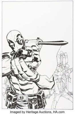 Dave Johnson Deadpool #26 Cover Original Art (Marvel, 2010).