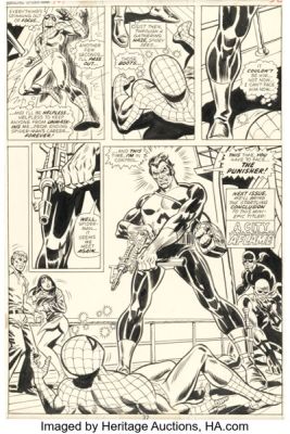 Ross Andru, Frank Giacoia, and Dave Hunt The Amazing Spider-Man #134 Tarantula First Appearance Issue and Punisher Second Appearance Story Page 18 Original Art (Marvel, 1974). | Heritage