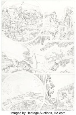 Jack Kirby Super Powers #4 Superman and Firestorm Story Page 5 Pencils Original Art (DC, 1985).