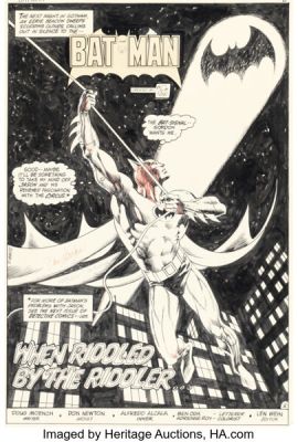 Don Newton and Alfredo Alcala Batman #362 Splash Page 2 Original Art (DC, 1983).