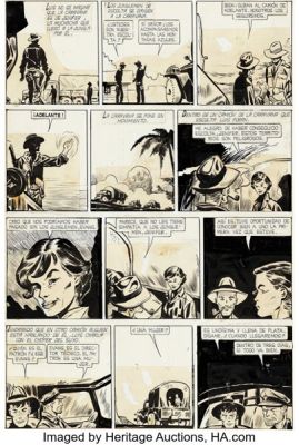 Hugo Pratt Misterix #759 Hombres de la Jungla Story Page 8 Original Art (Editorial Yago, 1963). | Heritage