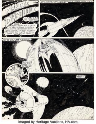 Denis Sire Métal Hurlant #21 - 2nd Part Title Page Original Art (Les Humanoïdes Associés, 1977).