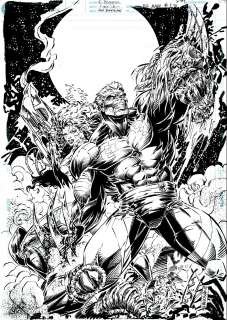 Dan Panosian Joyce Chin - Guy Gardner: Annual #1 Cover (Awesome Guy Gardener & Fellena Battling Monsters!) 1995