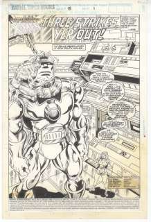 Marvel Superheroes #8 pg 1 Original Comic Art M.C. Wyman Sentinel Splash