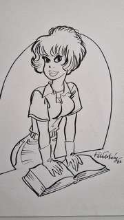 Walthéry, François | Walthéry, François - Originele tekening - Natacha - Foire du livres de Bruxelles - (1986) | Catawiki