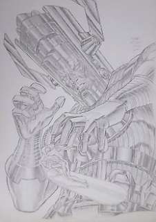 Fantastic Four, The Silver Surfer, Galactus 38 x 55 cm - Pencil- Thomas FRISANO - Galactus and the Silver Surfer - Page volante - Exemplaire unique - (2005)