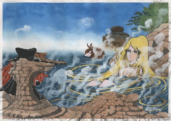 Leiji Matsumoto hand written color illustration "Galaxy Express 999" Maetel/Tetsuro Hoshino | Mandarake (Big Web)