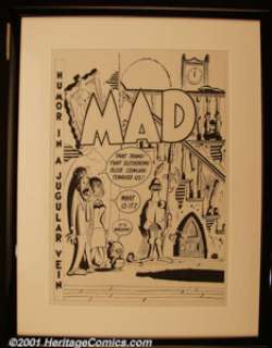 Bob Clarke - Original Art Cover Recreation of Mad #1. Bob Clarke was an incredibly prolificMad artist for many - | Heritage