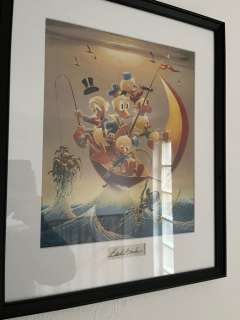 Carl Barks - Over the Bounding Main - framed print with signature insert | Catawiki
