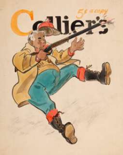 Earl Oliver Hurst (American, 1895-1958) Collier‘s magazine preliminary cover Watercolor and pencil on board 18 -
