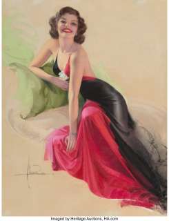 Rolf Armstrong (American, 1889-1960) Invitation, Calendar illustration, 1948 Pastel on paper 38 x 28-1/2 inches - | Heritage