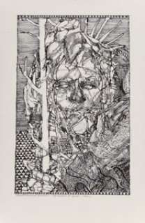 Barron Storey (American, 1940). Second Enlargement from Journal: The Knight of Wands, Tarot Card illustration