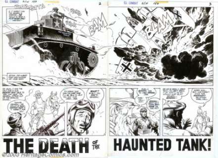 Russ Heath - Original Art for G.I. Combat # 150, Complete 14-page story "Death of the Haunted Tank" (DC, - | Heritage