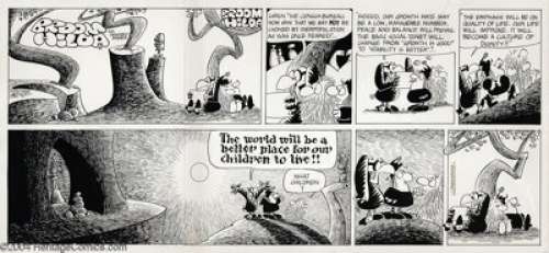 Russell Myers - Broom-Hilda Sunday Comic Strip Original Art, dated 6-3-73 (Chicago Tribune, 1973). Russ Myers‘ -