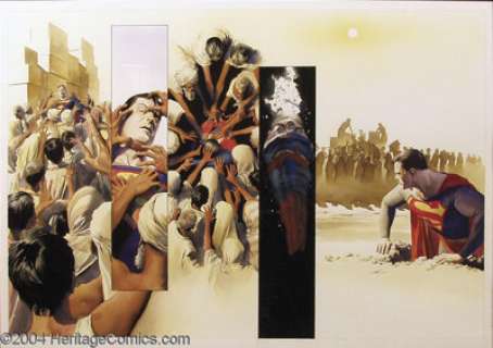 Alex Ross - Superman: Peace on Earth, double-page spread Original Art (DC, 1998). From Marvels to Kingdom Come to - | Heritage