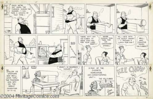 Gene Ahern - Room and Board Sunday Comic Strip Original Art, dated 8-4-40 (King Features Syndicate, 1940). The -