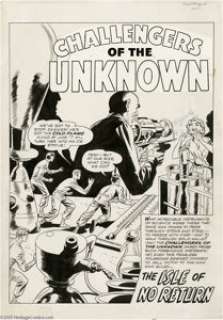 Jack Kirby and Wally Wood - Challengers of the Unknown #7, page 1 Original Art (DC, 1959). The scarcely-seen but - | Heritage