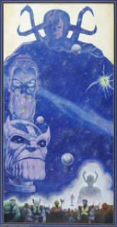 Jim Starlin - Infinity Gauntlet Promotional Poster Original Art (Marvel, 1991). The dark demi-god Thanos controls -