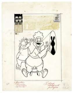 Marty Taras (attributed) - Baby Huey, the Giant Baby Cover Original Art (Harvey, 1956). The doctor shines a little -