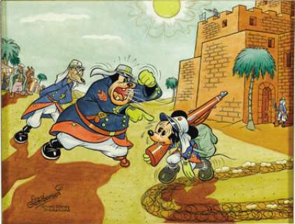 Floyd Gottfredson - "Mickey Mouse in the Foreign Legion" Painting (undated).  This sun-baked desert - | Heritage