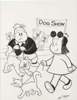 Irving Tripp - Little Lulu Library Set VI Slipcase Cover Illustration Original Art (Another Rainbow, 1983). -