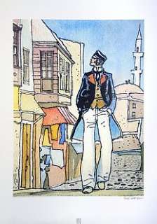 Pratt, Hugo - 1 Offset Print - Corto Maltese - Creta - 1991 | Catawiki