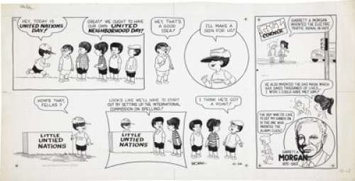 Morrie Turner Wee Pals Sunday Comic Strip Original Art, dated 10-24-71 (Register and Tribune Syndicate, -