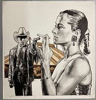 Claeys, Jean-Claude - 1 Original drawing - Cowboy et cigarette | Catawiki