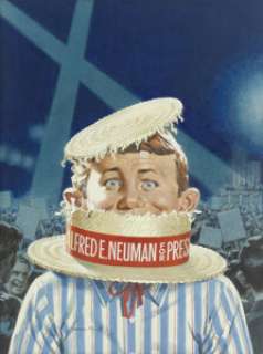 Norman Mingo Mad #153 Cover Painting Original Art (EC, 1980).  It’s the last straw...hat for Alfred E. - | Heritage